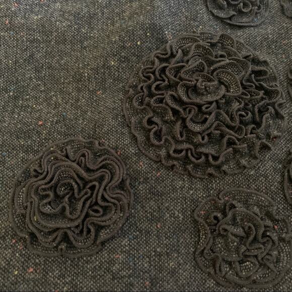 Ann Taylor Loft Skirt Brown Floral Rosette Detail Wool Blend Mini Size 10P NEW - Picture 7 of 11